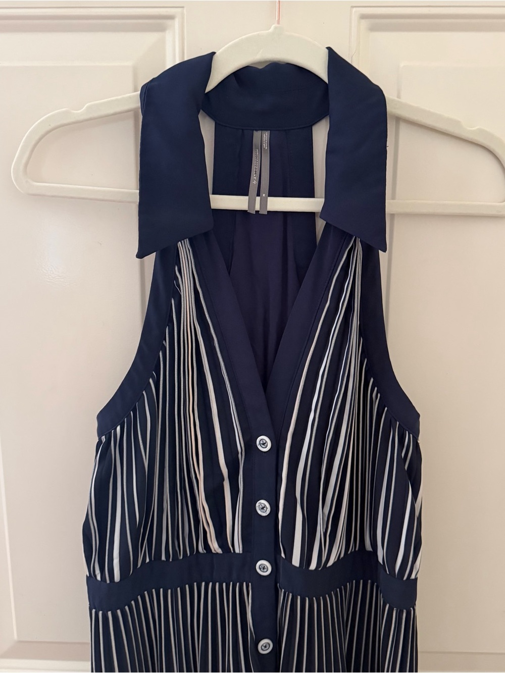 Anthropologie Blue Halter Pleated Midi
Dress Size Medium - Picture 4 of 9